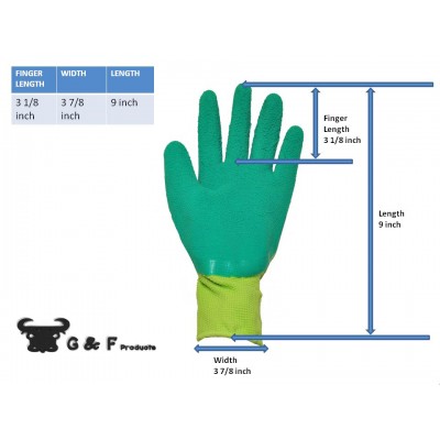 G & F Women Garden Gloves with Micro-foam Nylon Latex Coating and Texture Grip, 3 Pairs   555107932